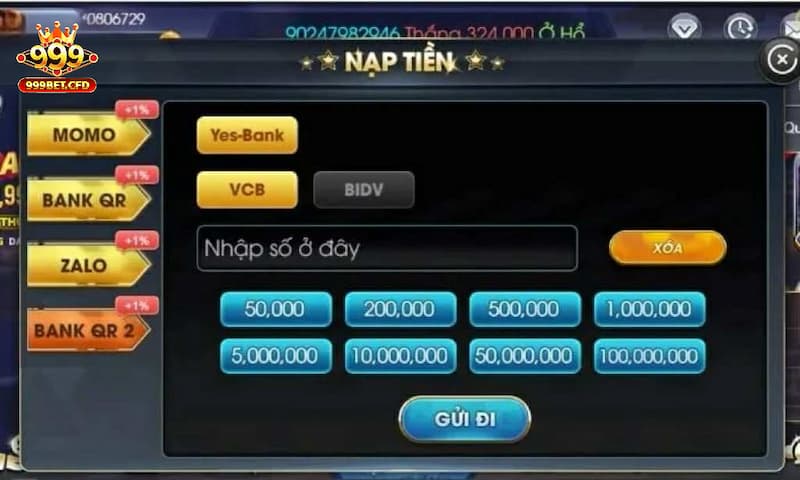 Hướng dẫn chi tiết nạp tiền 999bet qua ngân hàng